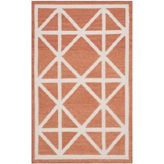 Safavieh Hand woven Moroccan Dhurries Red/ Ivory Wool Rug (26 X 4)