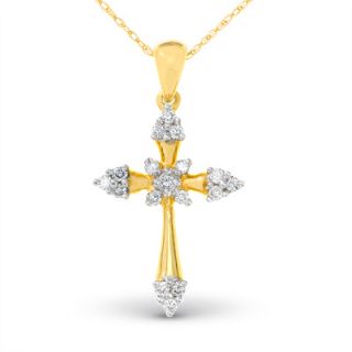 ct t w diamond cross pendant in 10k gold orig $ 579 00 347 40