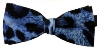 Blue Leopard Print Bow Tie at  Mens Clothing store