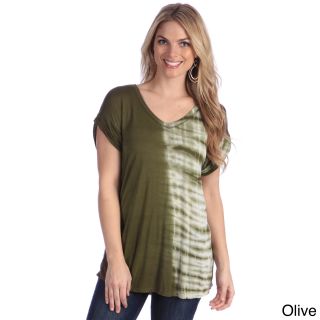 365 Apparel Hadari Womens Tie dye Short Sleeve T shirt Green Size S (4  6)