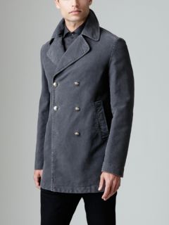 Stone Washed Cotton Peacoat by Domenico Vacca