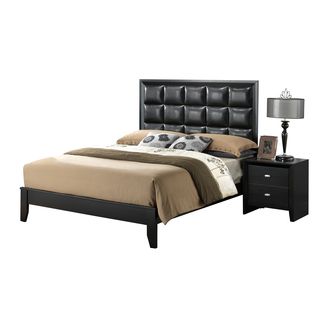 Global Furniture Usa Carolina Black Upholstered King Bed Black Size King