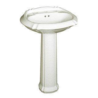 Ceramic Biscuit 8 inch Spread Pedestal Sink