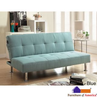 Furniture Of America Willbry Spring Contemporary Flax Fabric Futon Sofa