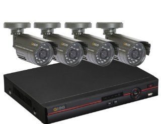 Q See QC448 811 5 8 Channel Surveillance System with 500 GB Hard Drive and 8 Weatherproof Color Cameras, Black  Complete Surveillance Systems  Camera & Photo