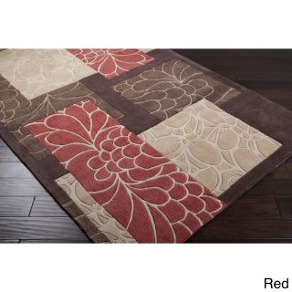Surya Carpet, Inc. Hand tufted Floral Contemporary Area Rug (8 X 11) Red Size 8 x 11