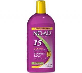 NO AD Sunscreen Lotion SPF 15 (4 Bottles)