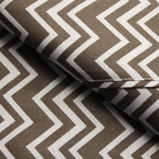 Elite Home Products Expressions Chevron Printed Cotton Sheet Set Tan Size Twin