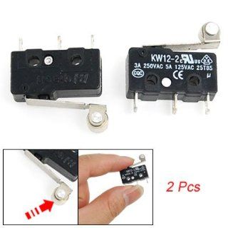 Short Hinge Metal Roller Lever Micro Switch Black 2 Pcs   Electrical Outlet Switches  
