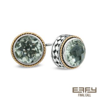 EFFY™ Final Call 8.0mm Green Quartz Stud Earrings in Sterling Silver