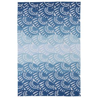 Indoor/ Outdoor Luau Blue Seashell Rug (2 X 3)