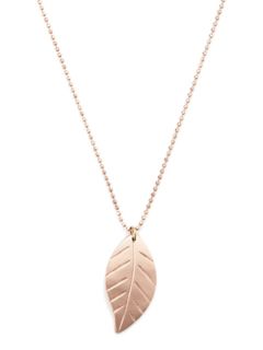 Rose Gold Leaf Pendant Necklace by ARIANNE JEANNOT