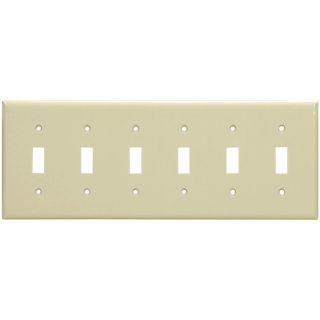 Cooper Wiring Devices 6 Gang Ivory Standard Toggle Nylon Wall Plate
