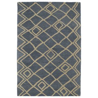 Hand tufted Utopia Lucca Blue Wool Rug (4 X 6)