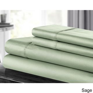 Chic Chic Home 500 Thread Count Cotton 4 piece Sheet Set Green Size Queen