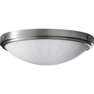 Perry 2 light Brushed Steel Glass Flush Mount