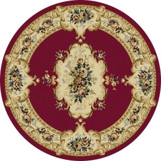Lagoon Red Traditional Area Rug (710 Round)