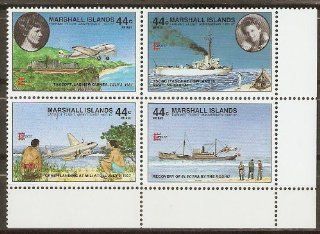 Collectible Marshall Islands Postage Stamps 1987 Last Flight of Amelia Earhart, Block of 4 MNH  