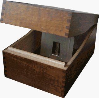 Carver Wood, 4 x 6 Inch, Index Card File Box, Walnut Stained Wood, 900 Card Capacity. 