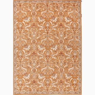 Handmade Oriental Pattern Orange/ Ivory Wool Rug (9 X 12)