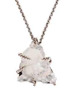 Blue Zeolite & Silver Claw Necklace by Lauren Wolf Jewelry