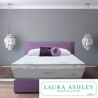 Laura Ashley Laura Ashley Azalea Cushion Firm Super Size Full size Mattress And Foundation Set White Size Full