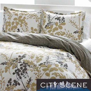 City Scene City Scene Sassafras Reversible 3 piece Comforter Set Gold Size Twin