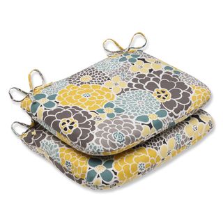 Pillow Perfect Full Bloom Rounded Corners Outdoor Seat Cushions (set Of 2)