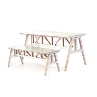 Context Furniture Truss 2 Piece A   Frame Table and Bench Set TRS A