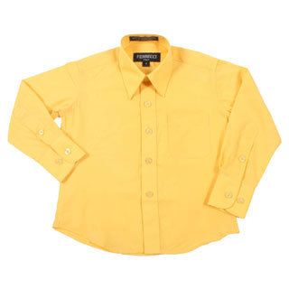 Ferrecci Boys Slim Fit Yellow Collared Formal Shirt