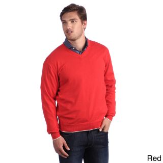 Luigi Baldo Luigi Baldo Mens Italian Made Cotton And Cashmere V neck Sweater Red Size S