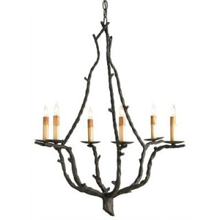 Currey & Company Soothsayer 6 Light Candle Chandelier 9006