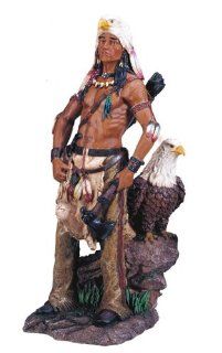 17.5" Inch Native American Indian Statue Figure Western Figurine Warrior Indio Eagle  Other Products  