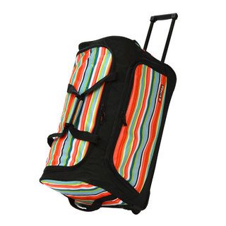 Olympia 26 inch Printed Striped Rolling Upright Duffel Bag