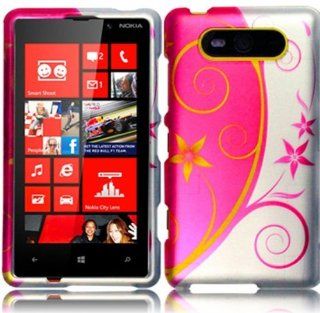Nokia Lumia 820 ( AT&T ) Phone Case Accessory Delicate Swirl Design Hard Snap On Cover with Free Gift Aplus Pouch Cell Phones & Accessories