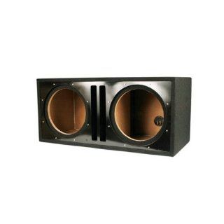 Absolute USA PDEB12BK Dual 12 Inch 3/4 Inch MDF Twin Port Subwoofer Enclosure with Black High Gloss Face Board  Vehicle Subwoofer Boxes 