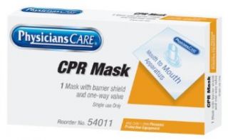 PhysiciansCare 54011 First Aid CPR Mask with Barrier Shield and One Way Valve Science Lab Face Masks