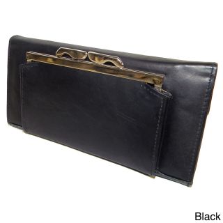 Hollywood Tag Womens Cowhide Leather Checkbook Wallet