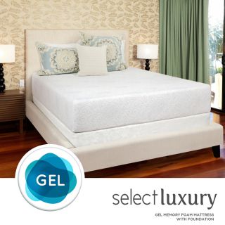 Select Luxury Select Luxury Gel Memory Foam 12 inch Medium Firm Queen size Mattress Set With EZ Fit Foundation Green ?? Size Queen