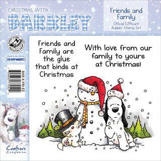 Barkley EZmount Christmas Cling Stamp Set 4.75 X4.75   Friends   Family