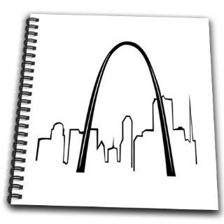 db_128597_2 Florene Decorative II   Cartoon Of St. Louis Arch Silhouette   Drawing Book   Memory Book 12 x 12 inch