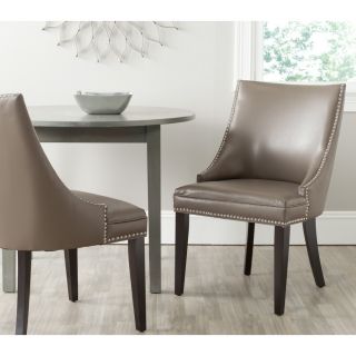 Afton Clay Bi cast Leather Side Chair (set Of 2)