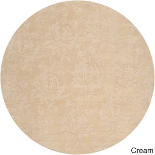 Hand loomed Otero Two tone Contemporary Floral Wool Area Rug (8 Round)