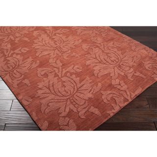 Hand Loomed Crete Casual Solid Tone on tone Floral Wool Area Rug (8 X 11)