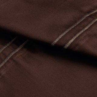 Elite Home Products 400 Thread Count Double Merrow Hem Cotton Rich Solid Sheet Set Or Pillowcase Separates Brown Size Full