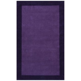 Purple Border Pulse Hand Tufted Wool 4x6 Rug