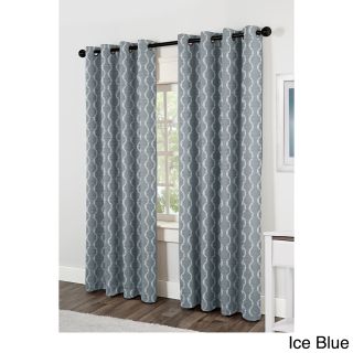 Amalgamated Textiles Inc. Baroque Grommet Top 84 Inch Curtain Panel Pair Blue Size 54 x 84