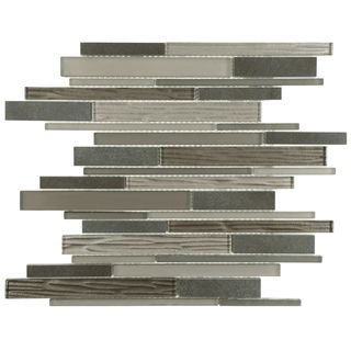 Somertile 11.75x12.25 in Reflections Grand Piano Basalt Glass/ Stone Mosaic Tile (pack Of 10)