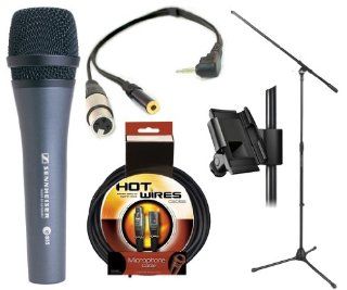 Sennheiser E835   Cardioid Handheld Dynamic Microphone With XLR Jack to iPhone, iPad2, iPod Touch and Other Compatible Device for Professional Recording, with a 3.5mm Mini Jack for Headphones & IKLIP Mini   Universal microphone stand adapter & On S