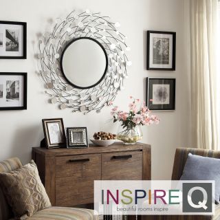 Inspire Q Pollock Spinning Nest Silver Finish Accent Wall Mirror